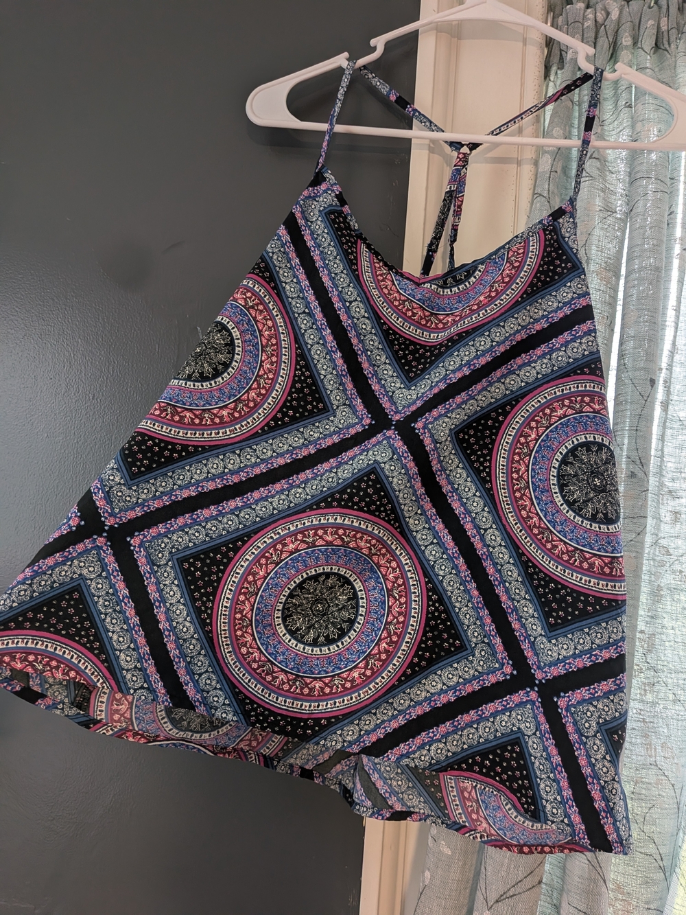 Hollister Black Multicolor Mandala Print Strappy Camisole